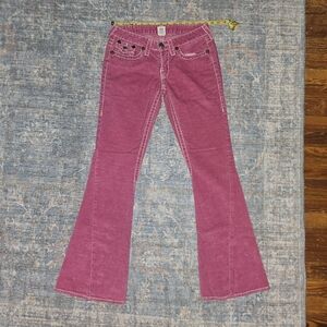 true religion corduroy pants pink